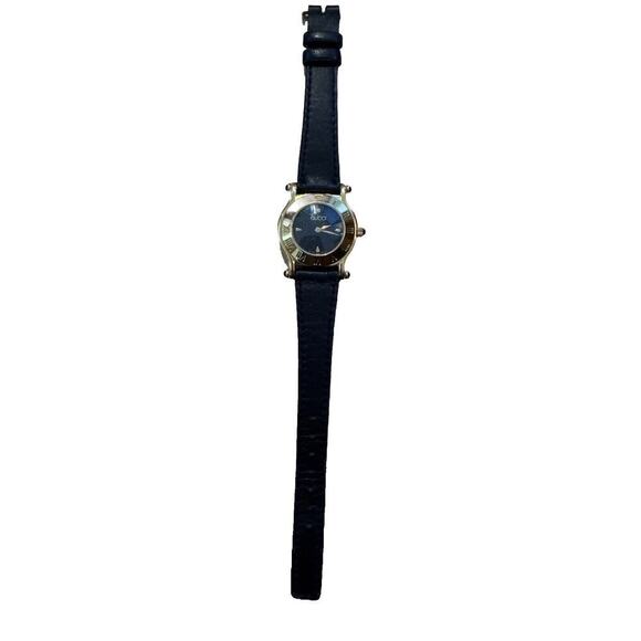 GUCCI 6500L Black Gold Dial Quartz Ladies Vintage Watch Working - Picture 7 of 7